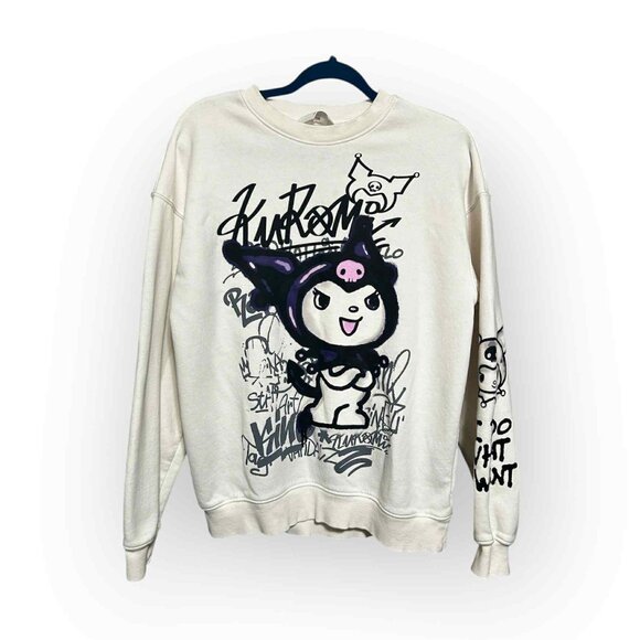 Kuromi Sweatshirt H&M | Sanrio Anime Graphic Pullover | Kids 16/18 (12–14Y) - Picture 1 of 7